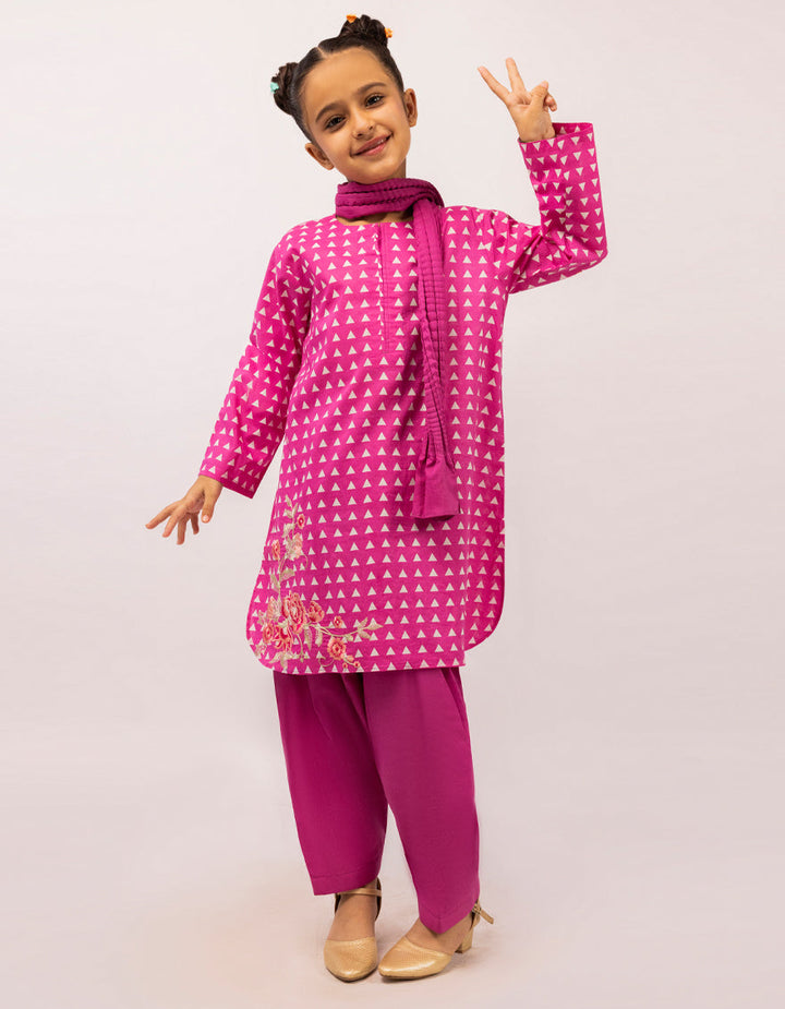 Lawn Pink Stitched Suit - J. Junaid Jamshed