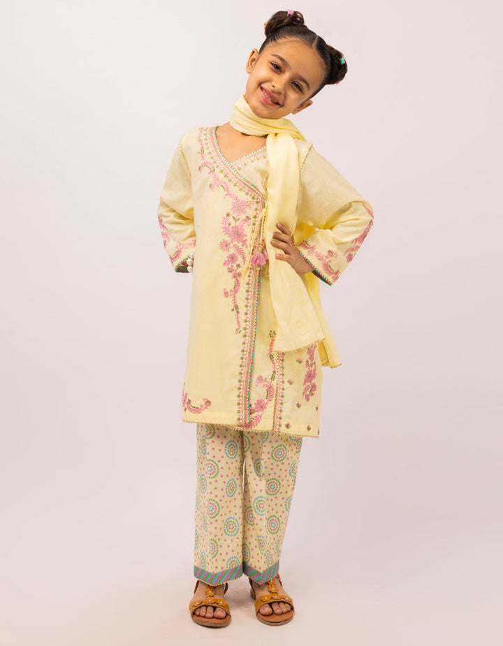 Dobby Yellow Stitched Suit - J. Junaid Jamshed