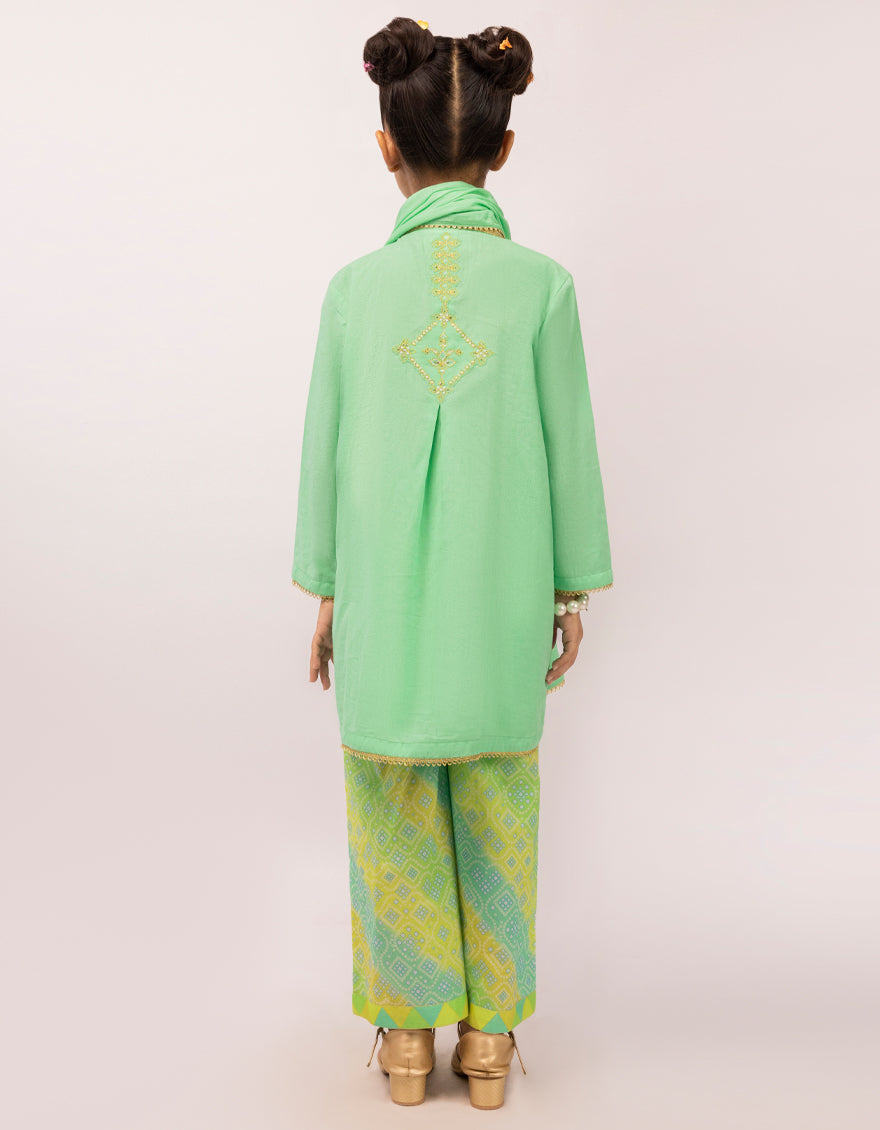 Dobby Green Stitched Suit - J. Junaid Jamshed