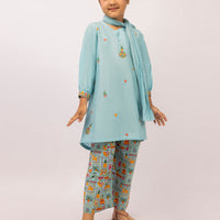 Lawn Blue Stitched Suit - J. Junaid Jamshed