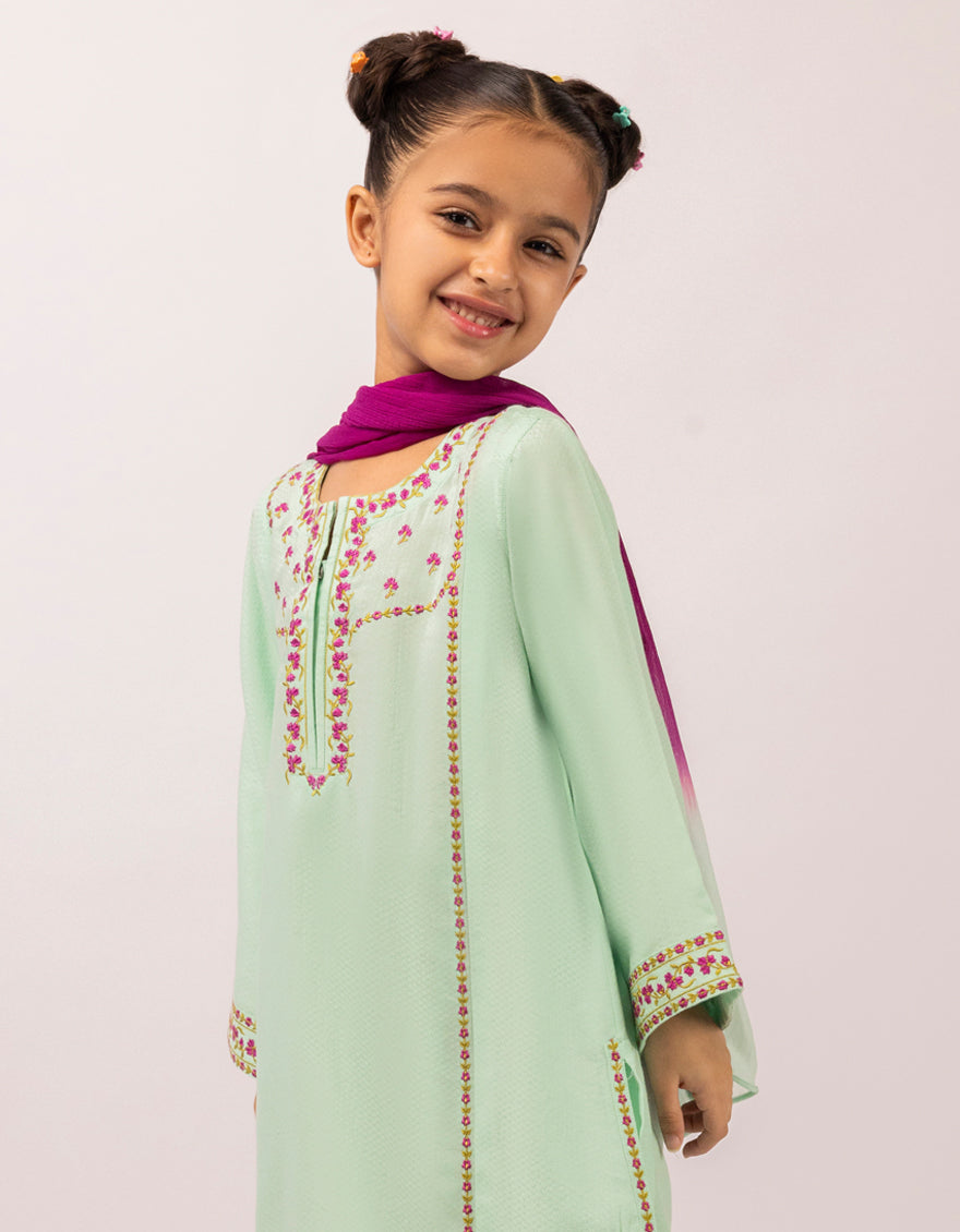 Dobby Green Stitched Suit - J. Junaid Jamshed