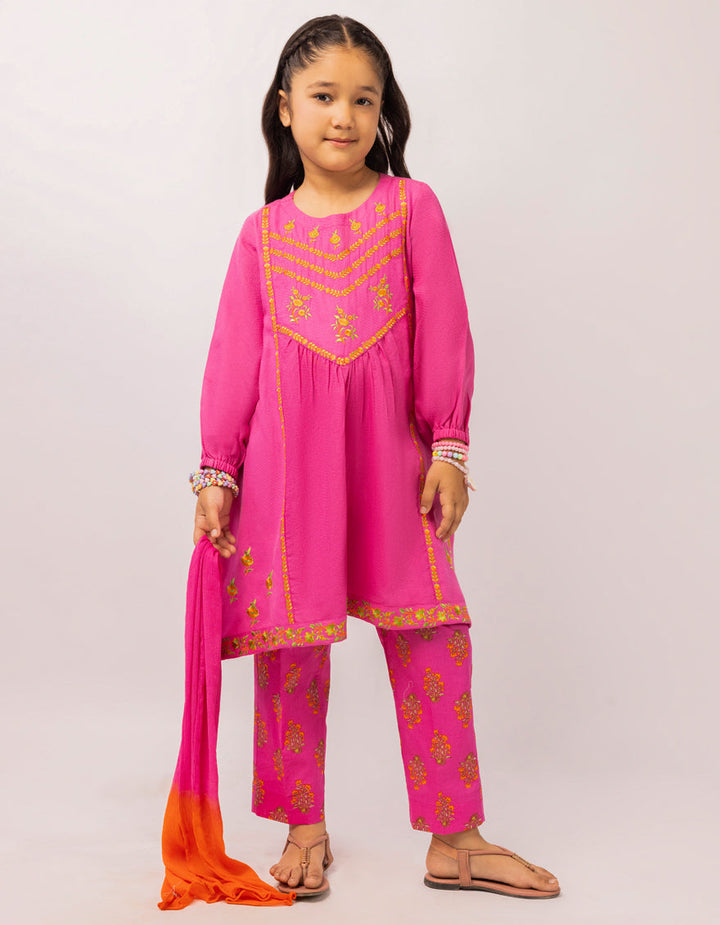 Dobby Pink Stitched Suit - J. Junaid Jamshed