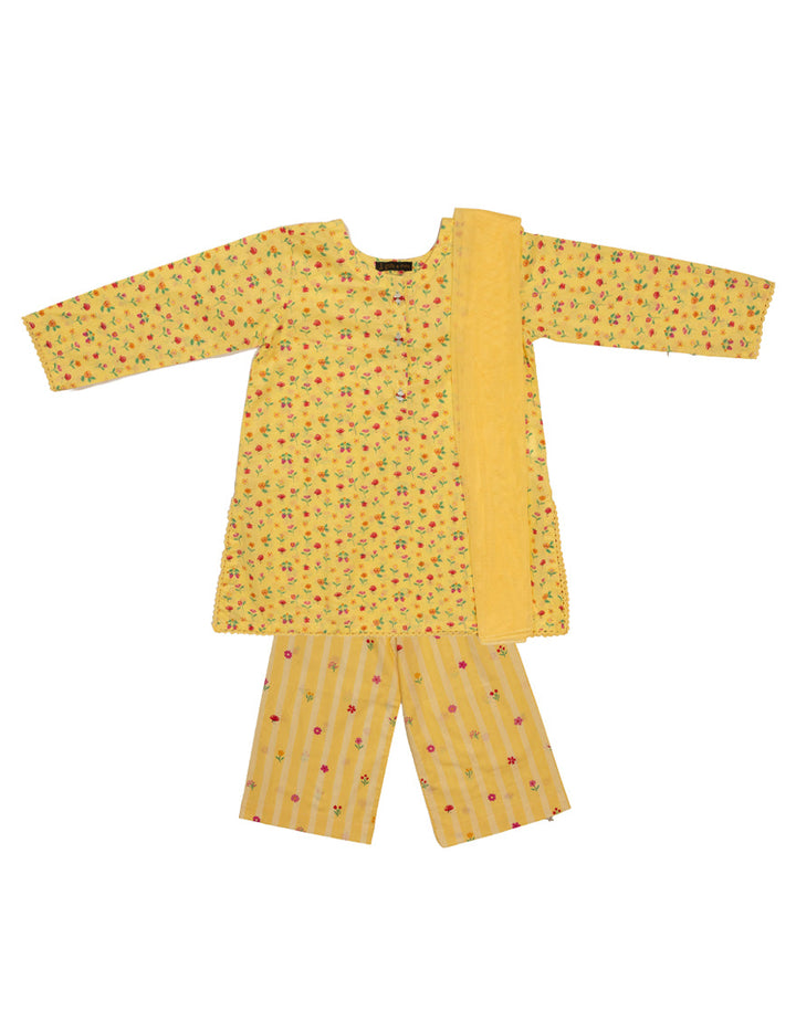 Lawn Yellow Stitched Suit - J. Junaid Jamshed