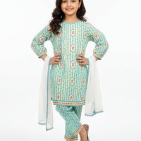 Lawn Multicolor Stitched Suit - J. Junaid Jamshed