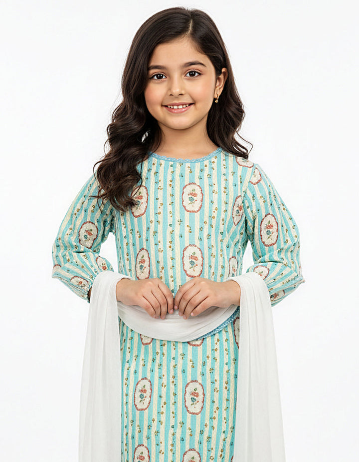 Lawn Multicolor Stitched Suit - J. Junaid Jamshed