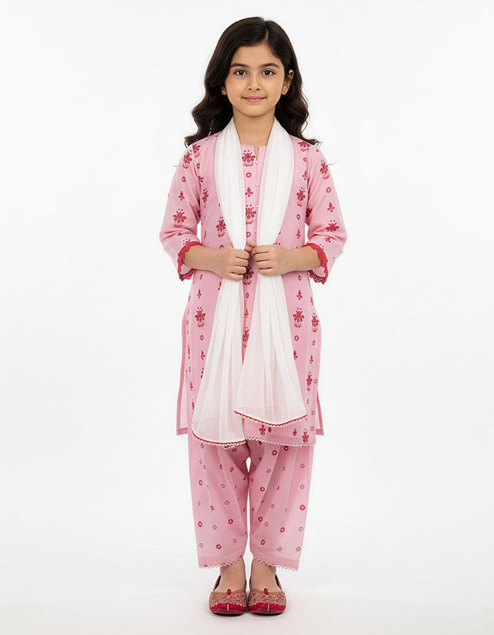 Lawn Pink Stitched Suit - J. Junaid Jamshed