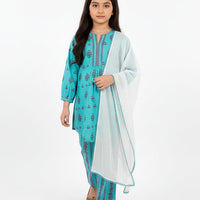 Lawn Sea Green Stitched Suit - J. Junaid Jamshed
