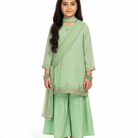 Impure Chiffon Green Stitched Suit - J. Junaid Jamshed