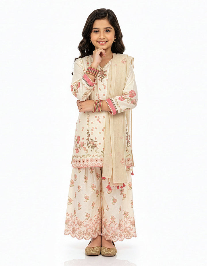 Lawn Multicolor Stitched Suit - J. Junaid Jamshed