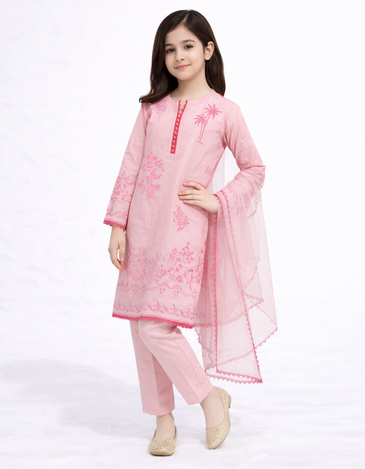 Lawn Pink Stitched Suit - J. Junaid Jamshed