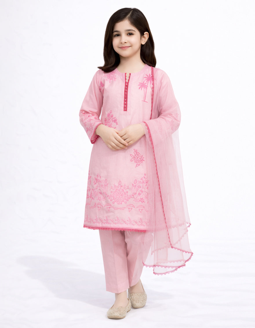 Lawn Pink Stitched Suit - J. Junaid Jamshed