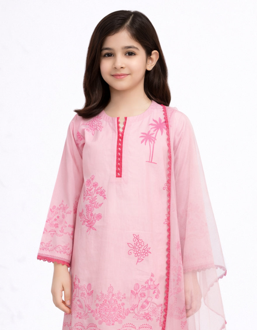 Lawn Pink Stitched Suit - J. Junaid Jamshed