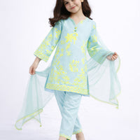 Lawn Sky Blue Stitched Suit - J. Junaid Jamshed
