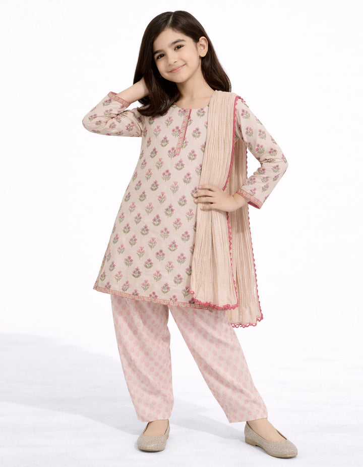 Lawn Multicolor Stitched Suit - J. Junaid Jamshed