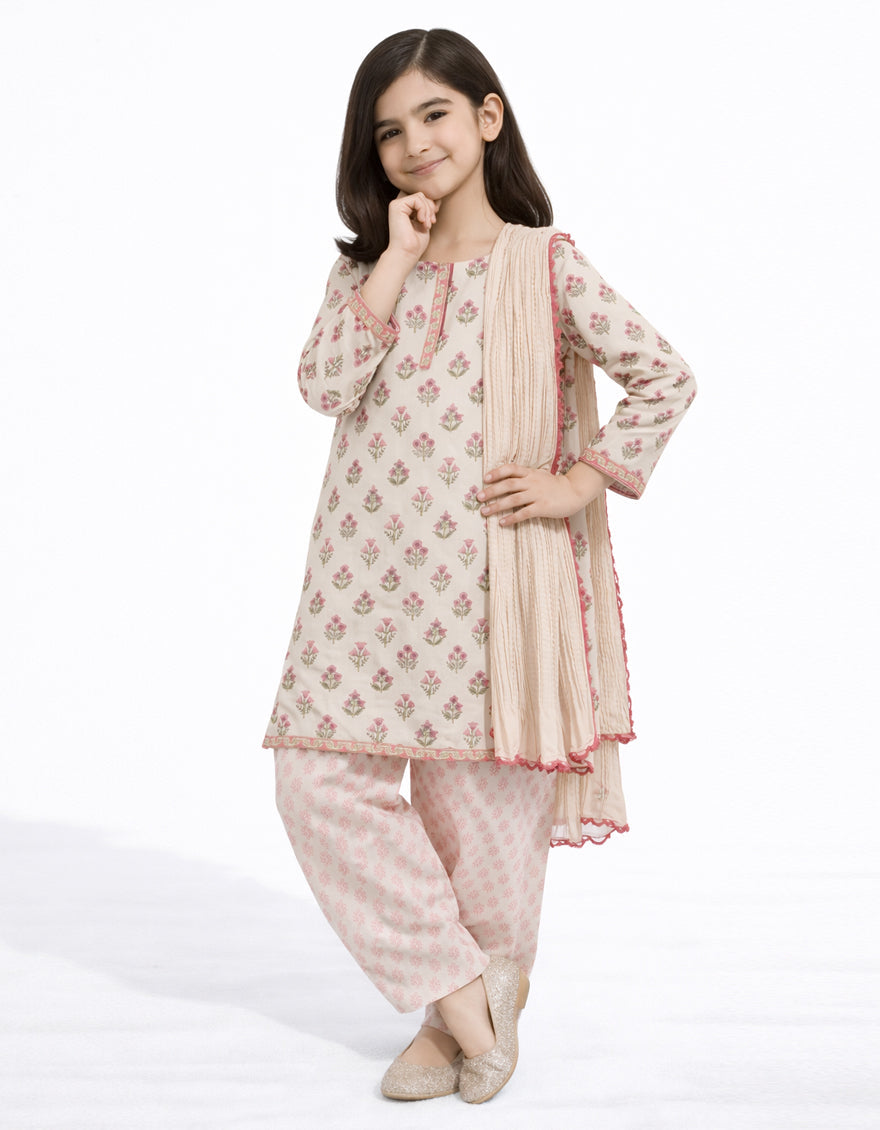 Lawn Multicolor Stitched Suit - J. Junaid Jamshed
