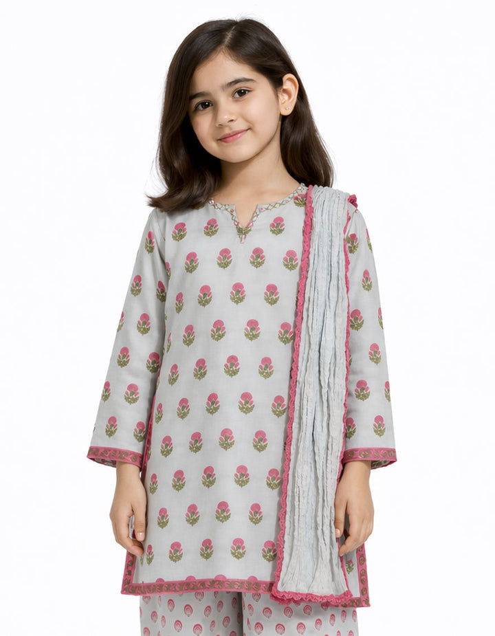 Lawn Sky Blue Stitched Suit - J. Junaid Jamshed