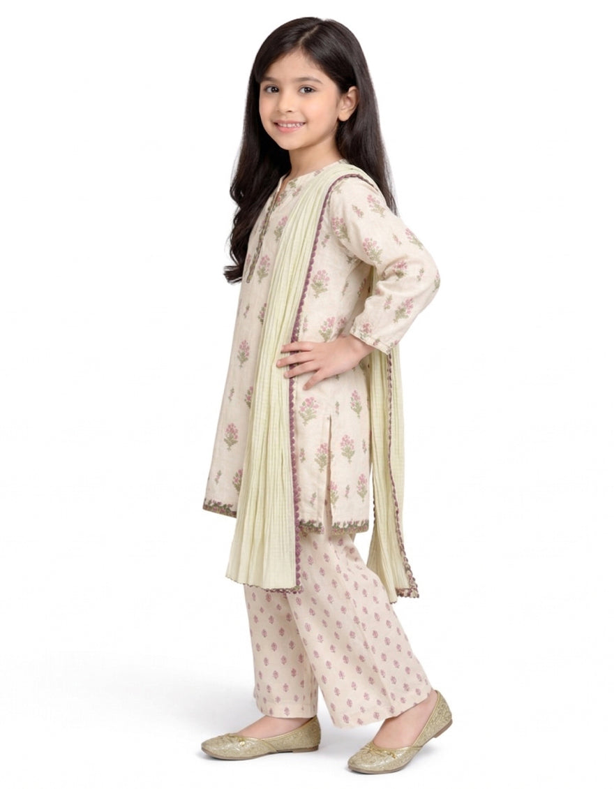 Lawn Multicolor Stitched Suit - J. Junaid Jamshed