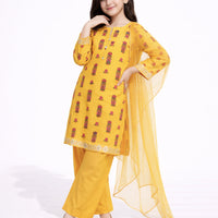 Lawn Yellow Stitched Suit - J. Junaid Jamshed