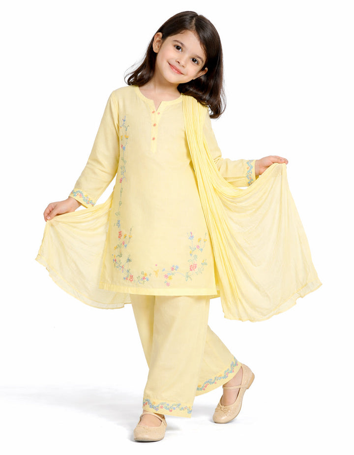 Lawn Yellow Stitched Suit - J. Junaid Jamshed