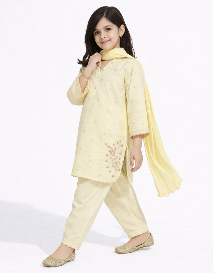 Lawn Green Stitched Suit - J. Junaid Jamshed