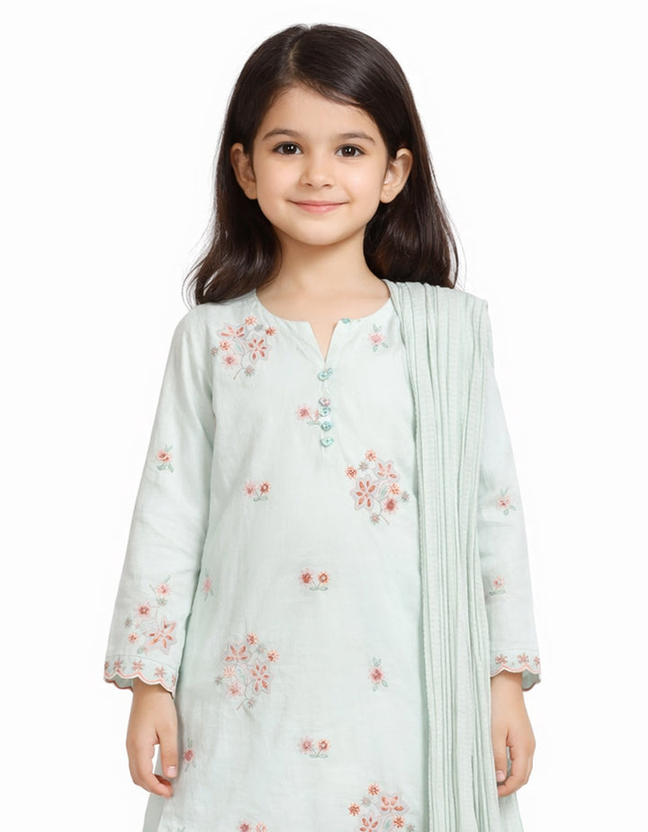 Lawn Blue Stitched Suit - J. Junaid Jamshed