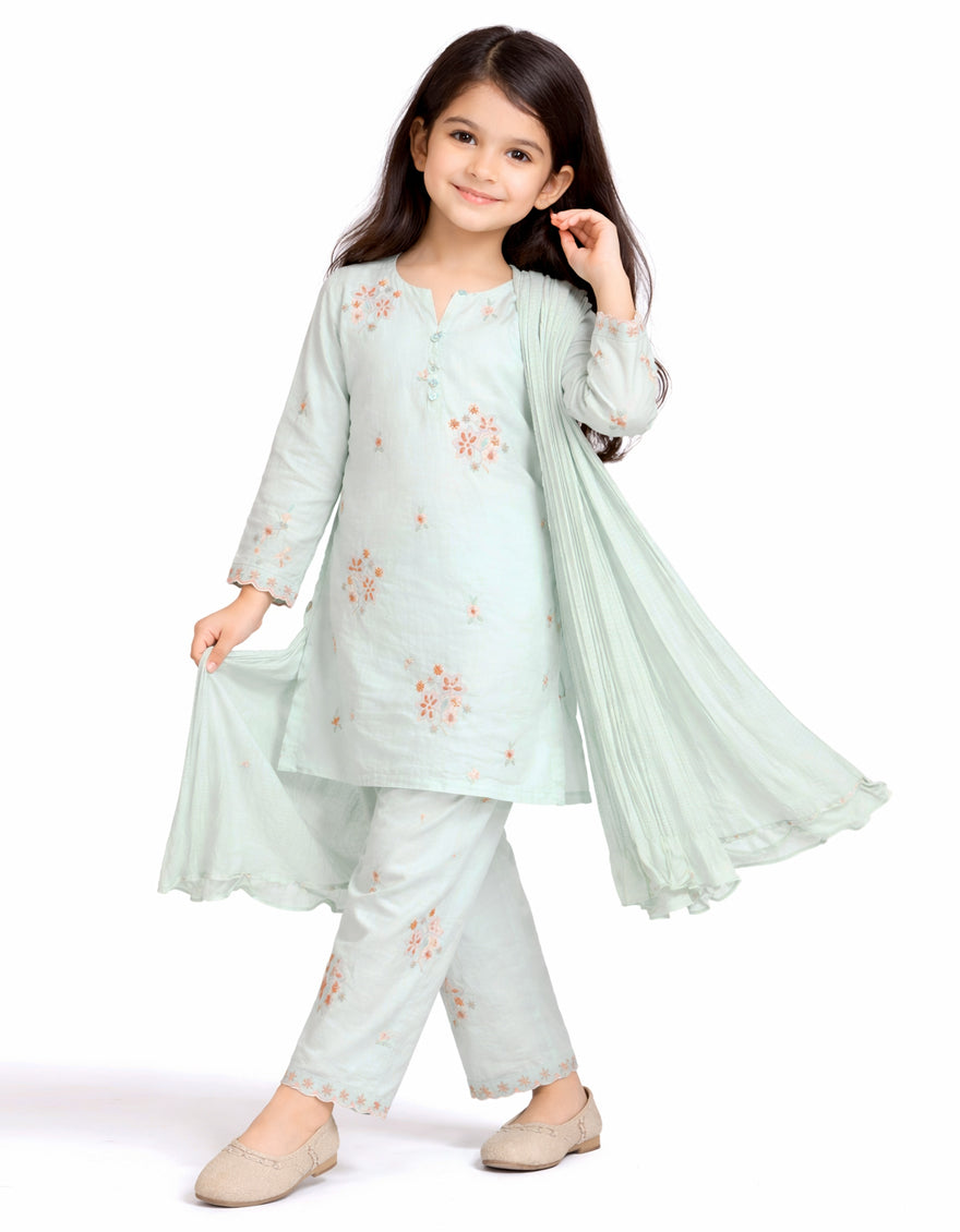 Lawn Blue Stitched Suit - J. Junaid Jamshed