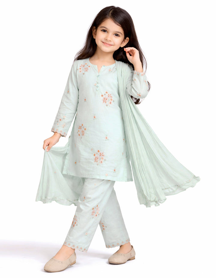 Lawn Blue Stitched Suit - J. Junaid Jamshed