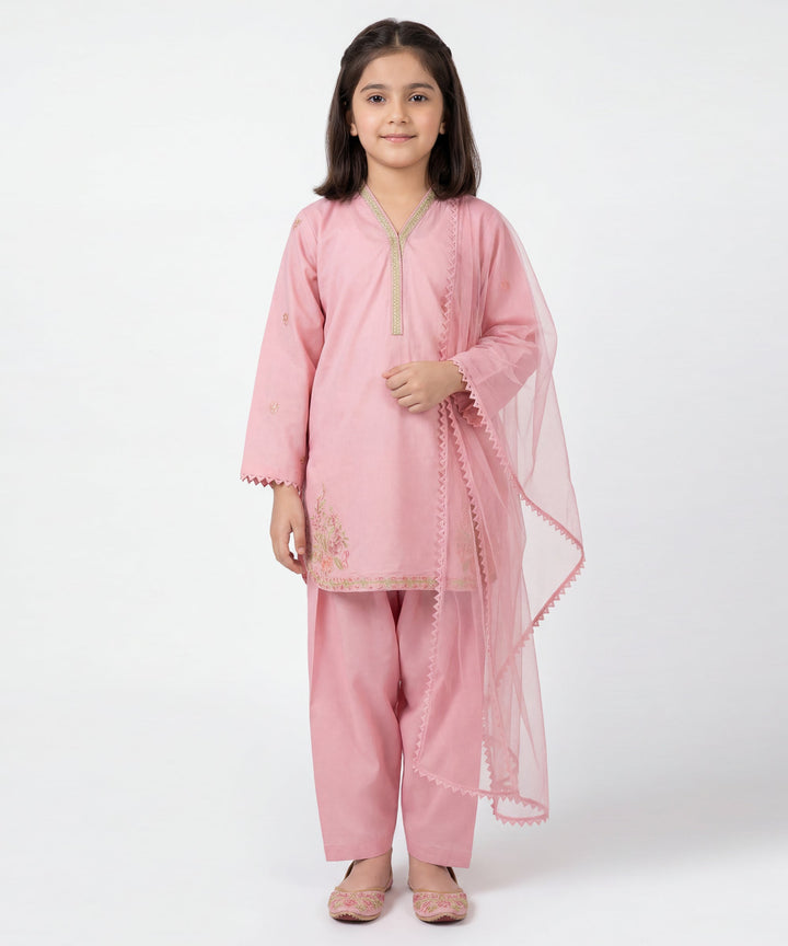 Lawn Pink Stitched Suit - J. Junaid Jamshed