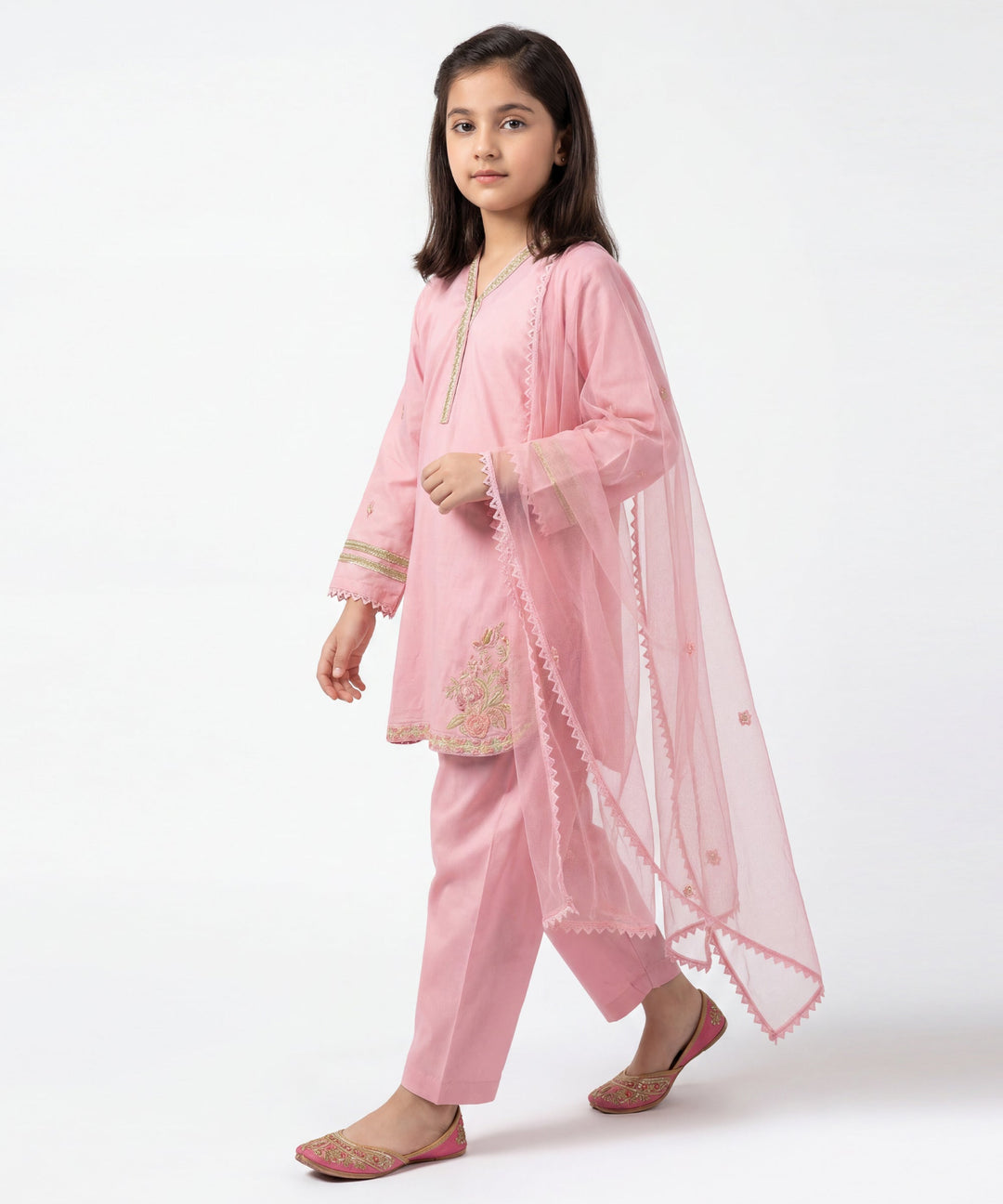 Lawn Pink Stitched Suit - J. Junaid Jamshed