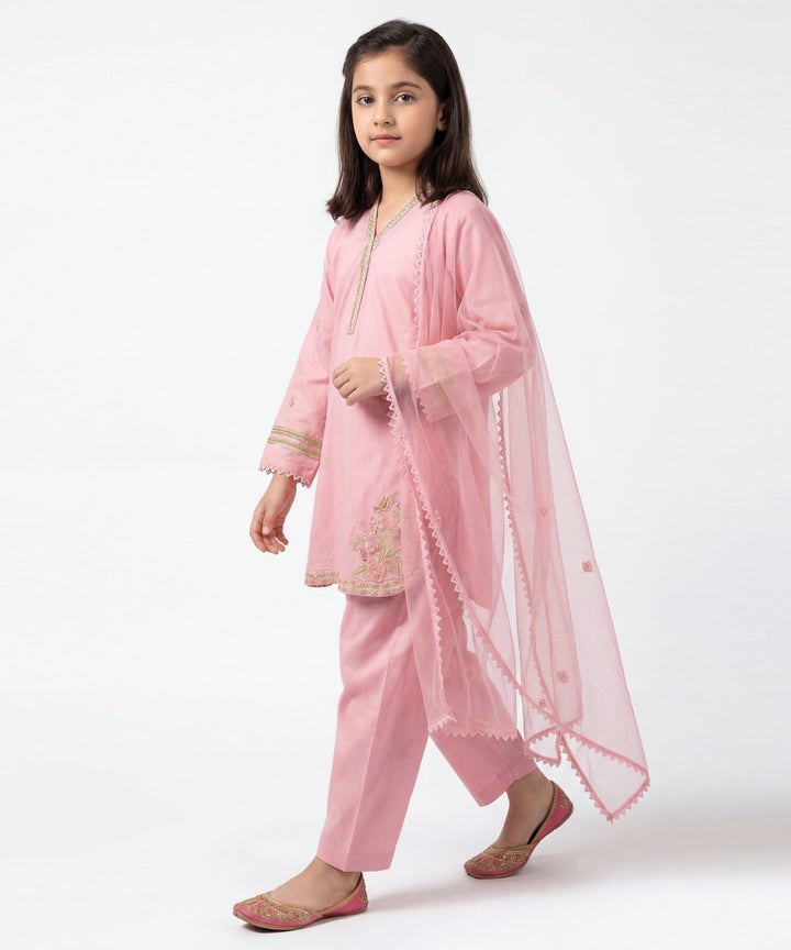Lawn Pink Stitched Suit - J. Junaid Jamshed