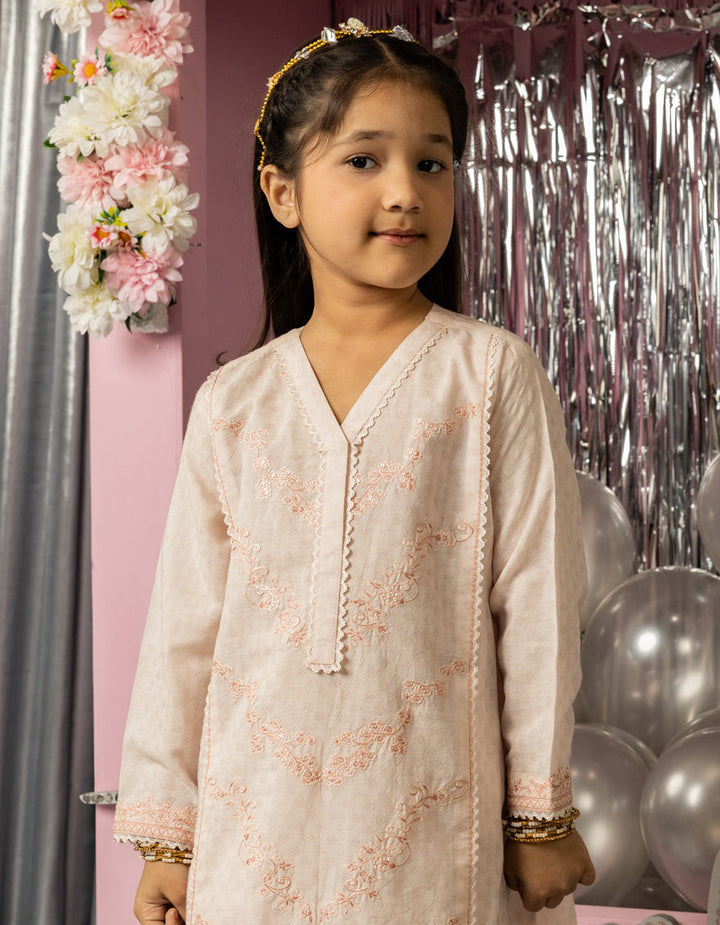 Dobby Pink Kurti - J. Junaid Jamshed