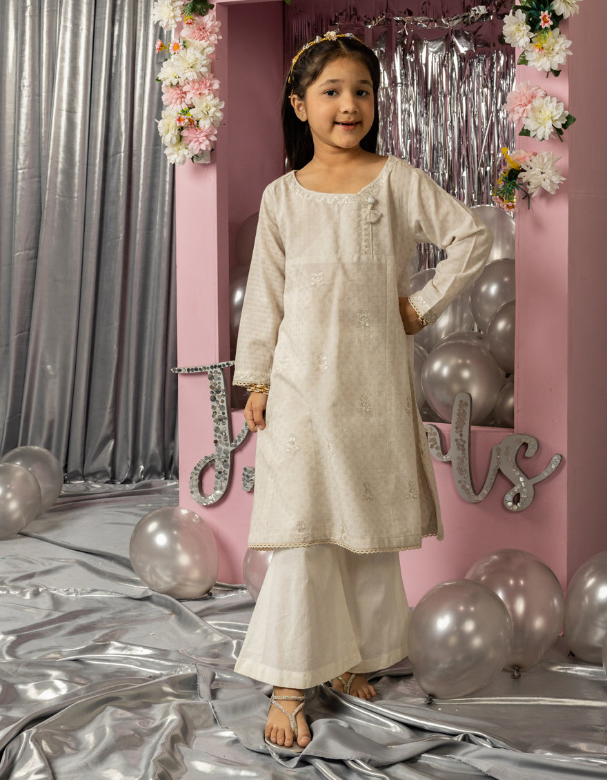 Dobby Grey Kurti - J. Junaid Jamshed