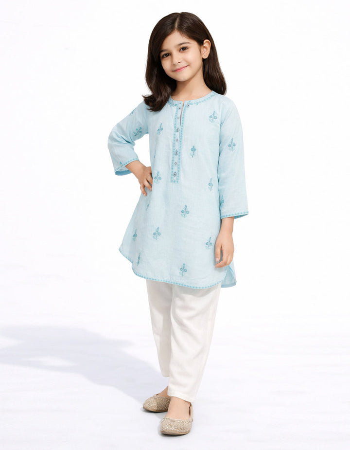 Lawn Blue Kurti - J. Junaid Jamshed