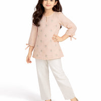 Lawn Peach Kurti - J. Junaid Jamshed