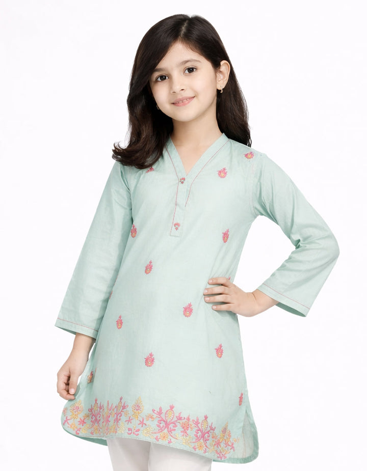 Lawn Green Kurti - J. Junaid Jamshed