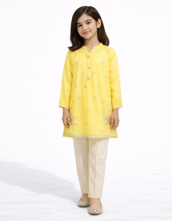 Lawn Yellow Kurti - J. Junaid Jamshed
