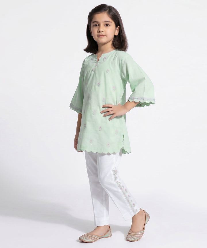 Lawn Green Kurti - J. Junaid Jamshed