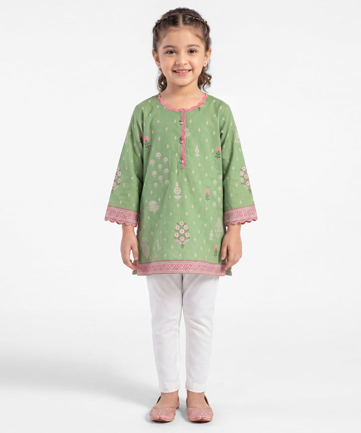 Lawn Green Kurti - J. Junaid Jamshed