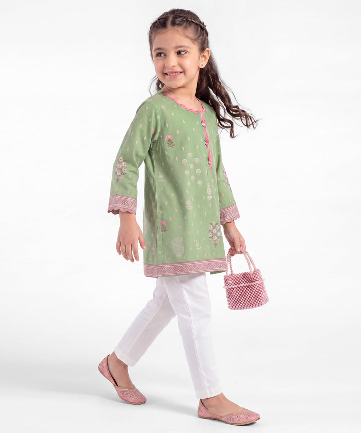 Lawn Green Kurti - J. Junaid Jamshed