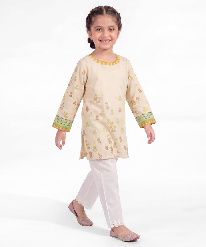 Lawn Off White Kurti - J. Junaid Jamshed