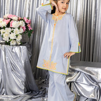 Lawn Blue Stitched Suit - J. Junaid Jamshed