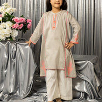 Lawn Grey Stitched Suit - J. Junaid Jamshed
