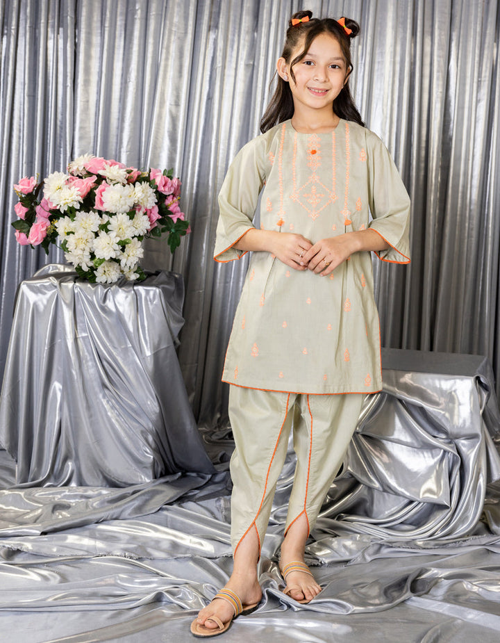 Lawn Green Stitched Suit - J. Junaid Jamshed