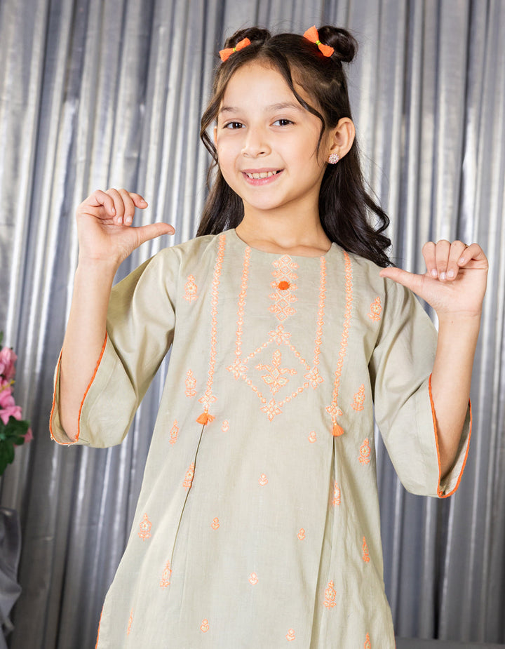 Lawn Green Stitched Suit - J. Junaid Jamshed