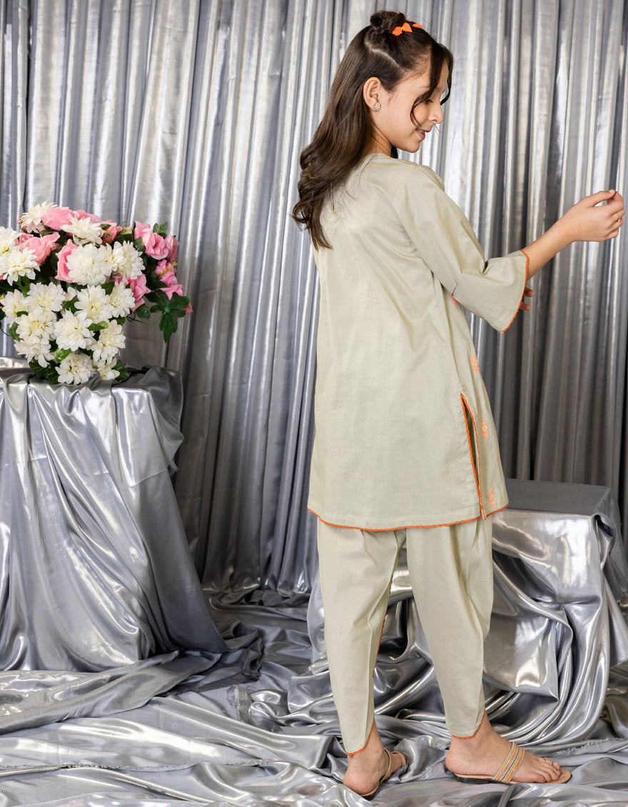 Lawn Green Stitched Suit - J. Junaid Jamshed