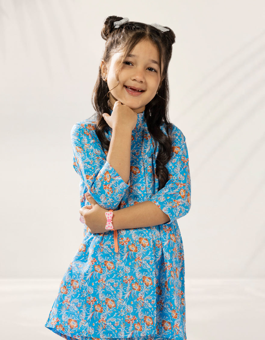 Lawn Blue Stitched Suit - J. Junaid Jamshed