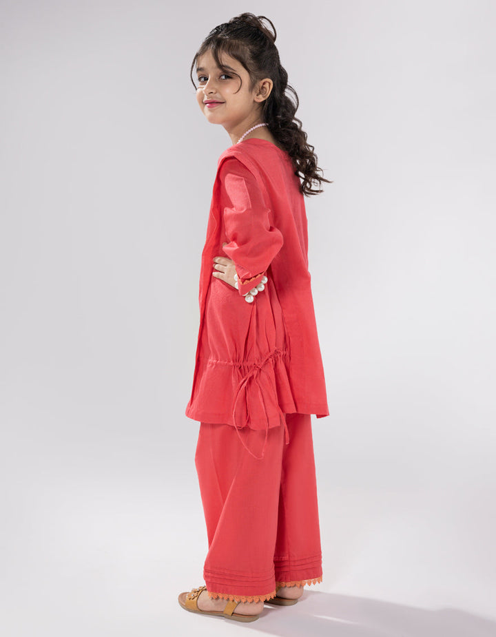 Dobby Red Stitched Suit - J. Junaid Jamshed