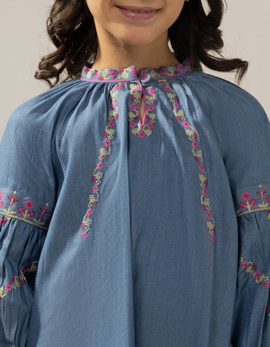 Denim Blue Stitched Suit - J. Junaid Jamshed