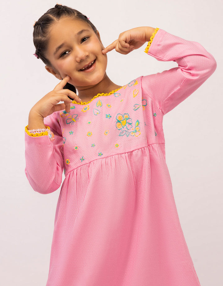 Dobby Pink Stitched Suit - J. Junaid Jamshed