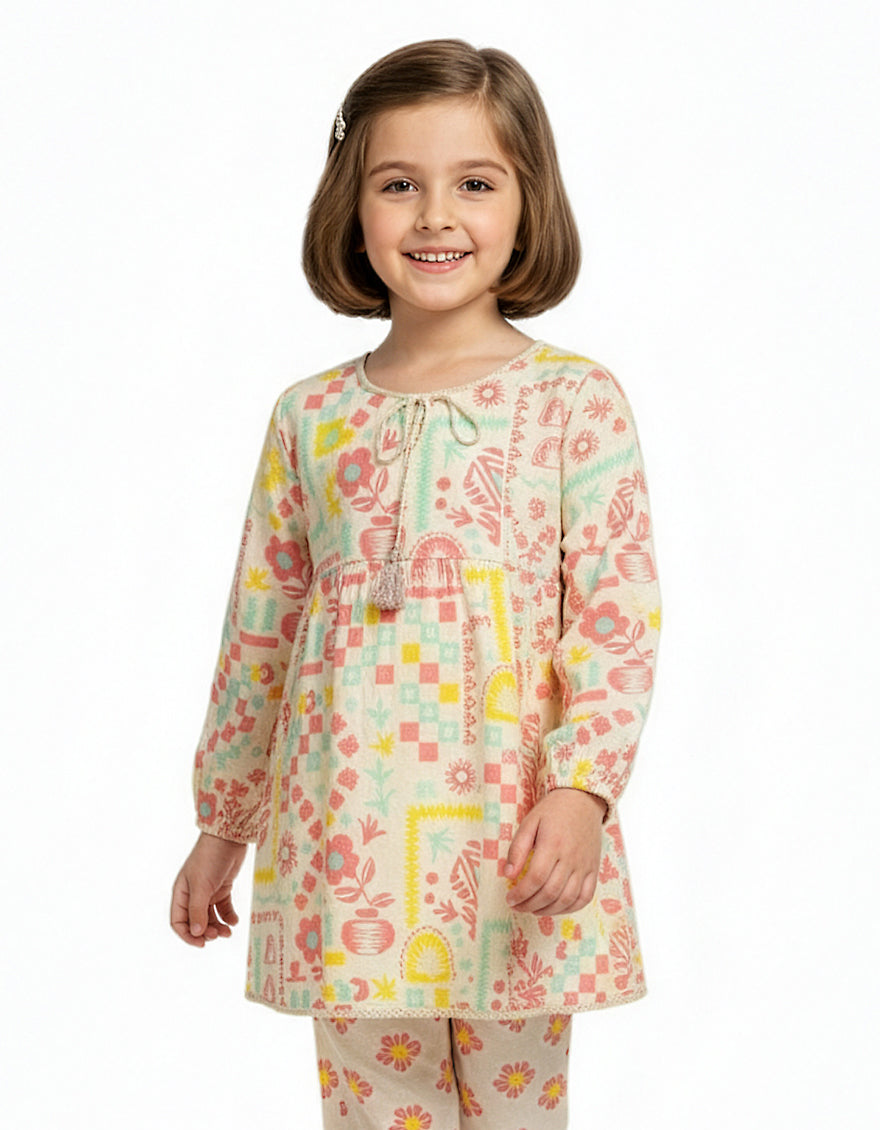 Lawn Multicolor Stitched Suit - J. Junaid Jamshed